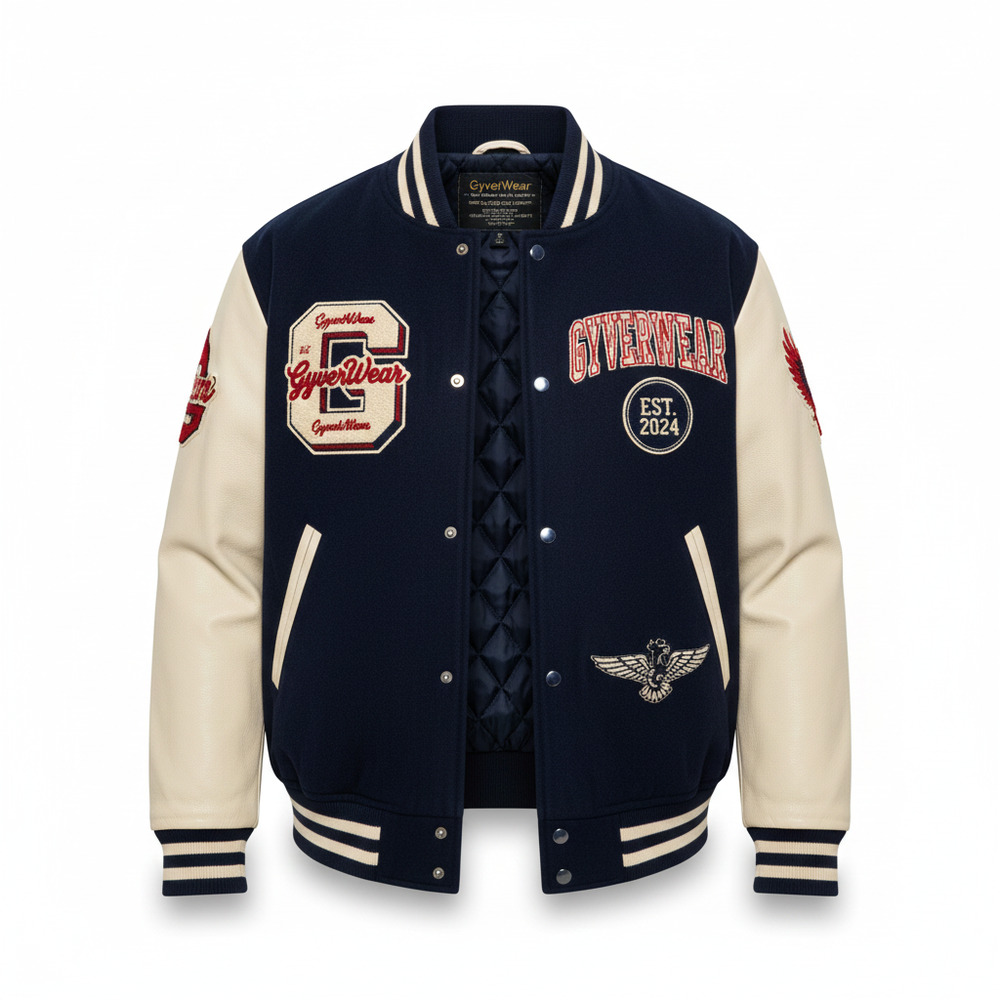 Wool and Leather Varsity Jacket